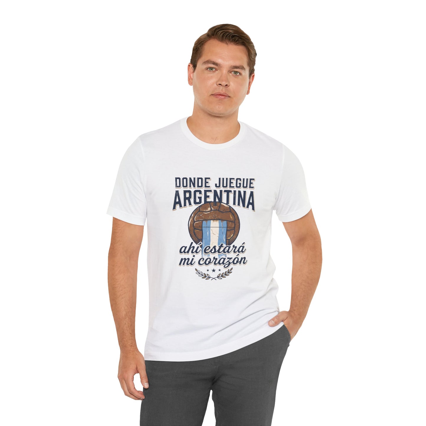 Camiseta "Donde juegue Argentina, ahí estará mi corazón"