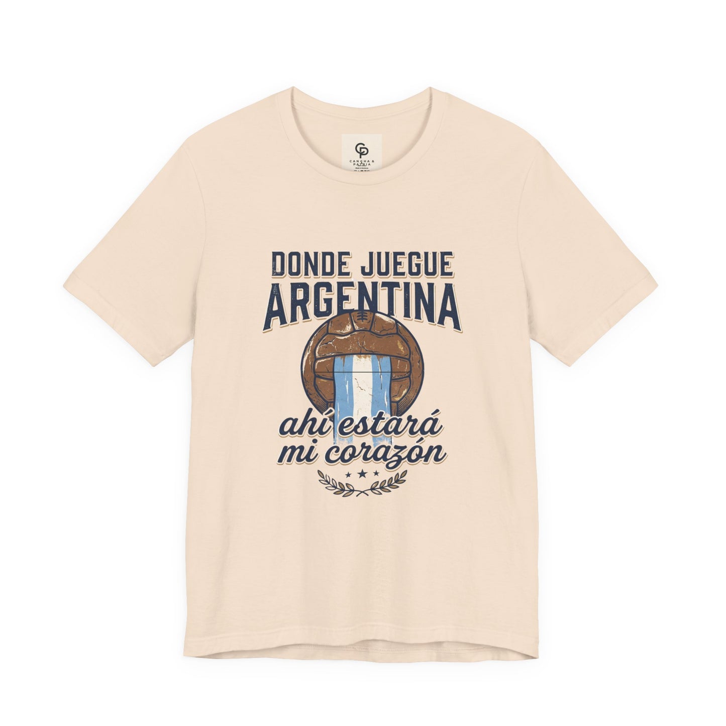 Camiseta "Donde juegue Argentina, ahí estará mi corazón"