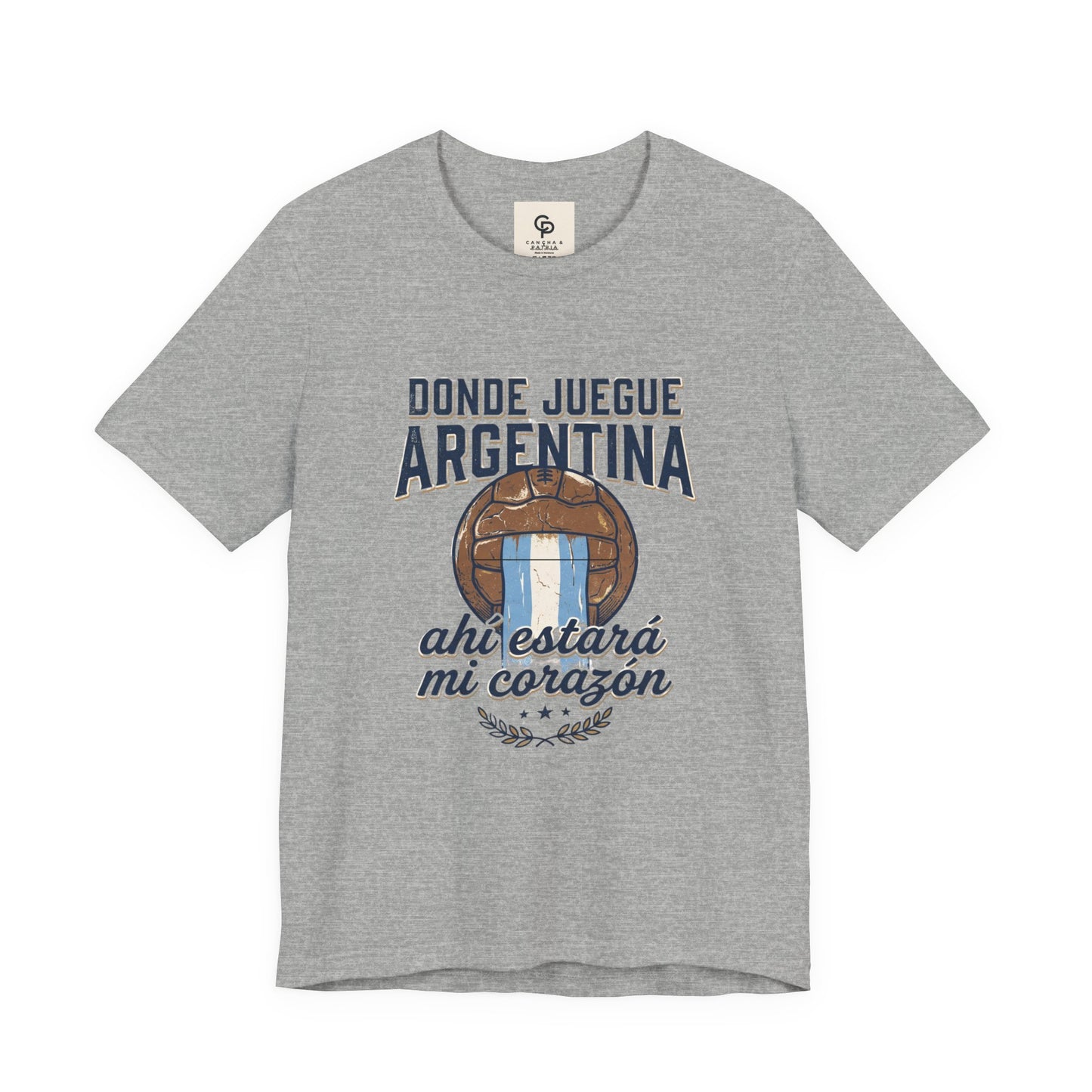Camiseta "Donde juegue Argentina, ahí estará mi corazón"