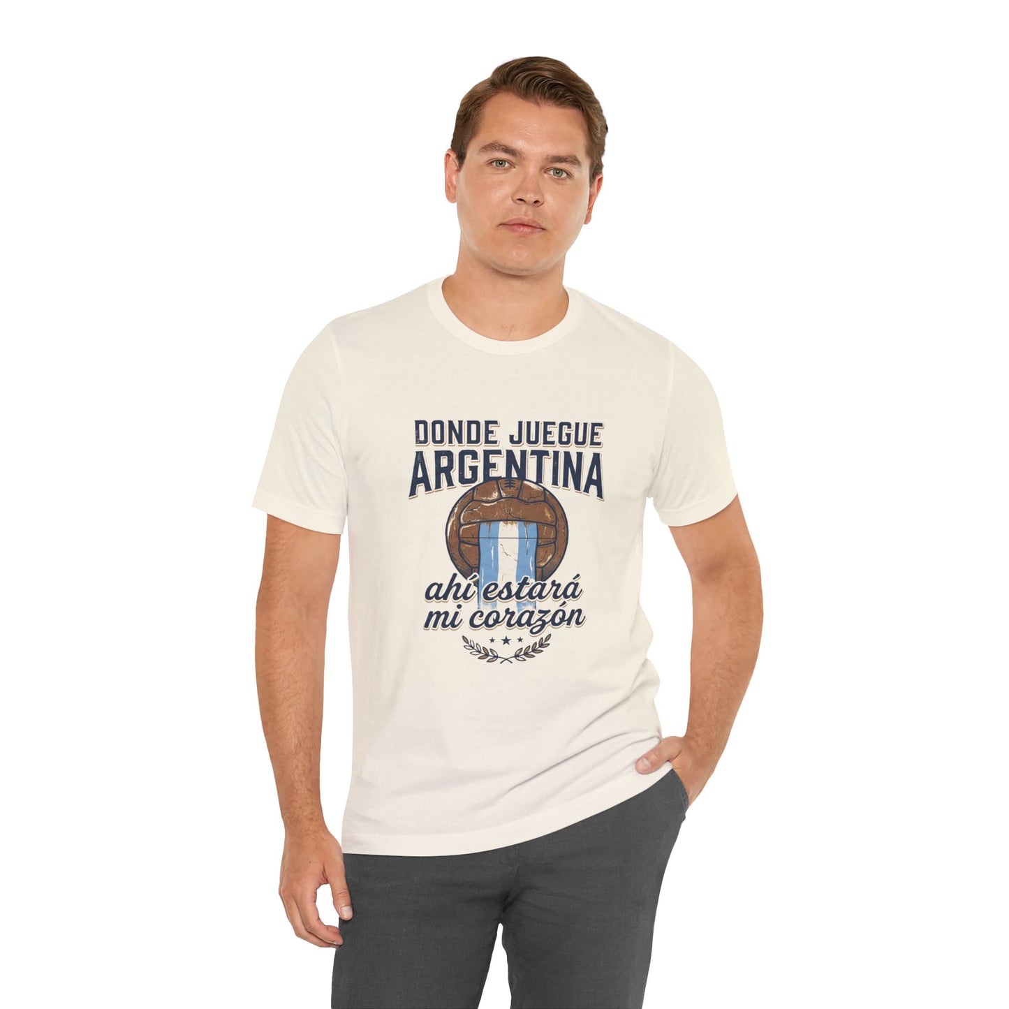 Camiseta "Donde juegue Argentina, ahí estará mi corazón"